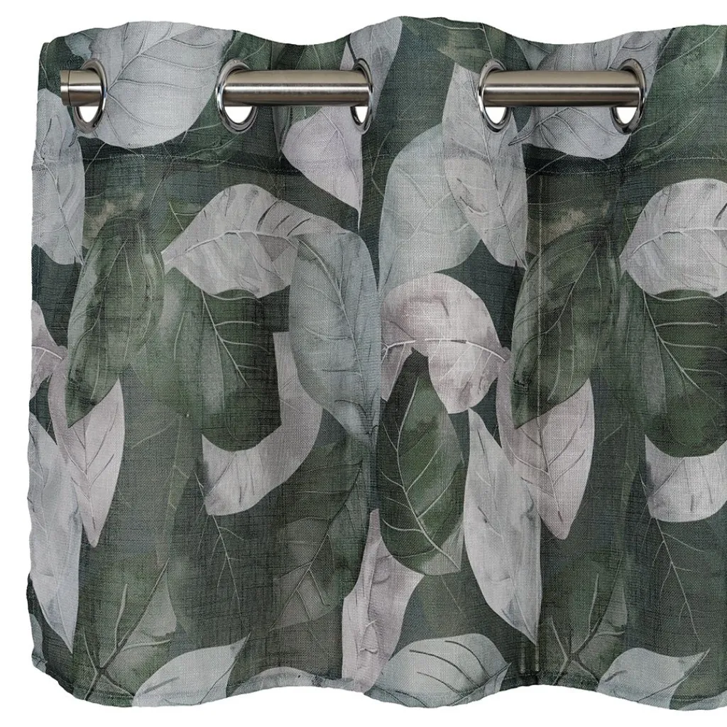 Gardinkappor Mönstrade|Gardinkappor Färdigsydda<Redlunds Harry grön öljettkappa