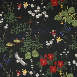 Gardintyger Mönstrade|Arvidssons Textil<Arvidssons textil Himlajorden svart tyg