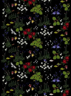 Gardintyger Mönstrade|Arvidssons Textil<Arvidssons textil Himlajorden svart tyg