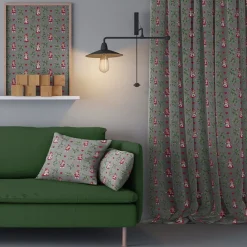 Gardintyger Mönstrade|Arvidssons Textil<Arvidssons textil Hjärtans jul grå
