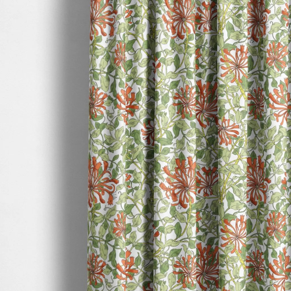Gardiner Mönstrade<Nordisk Textil Honeysuckle terrakotta gardiner