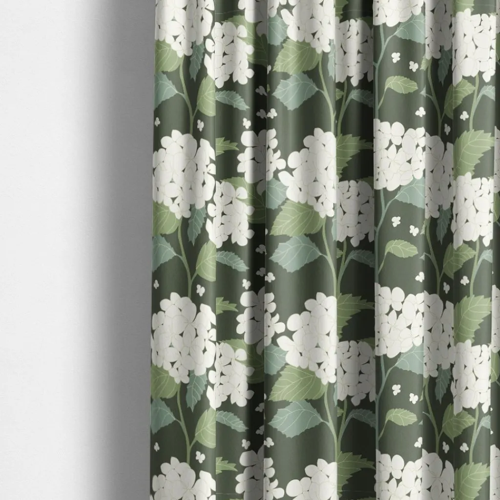 Gardintyger Mönstrade|Arvidssons Textil<Arvidssons textil Hortensia grön tyg