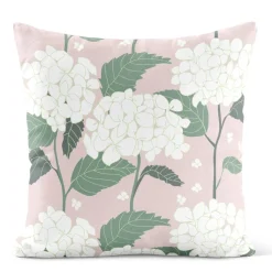 Mönstrade Kuddfodral<Arvidssons textil Hortensia rosa kuddfodral