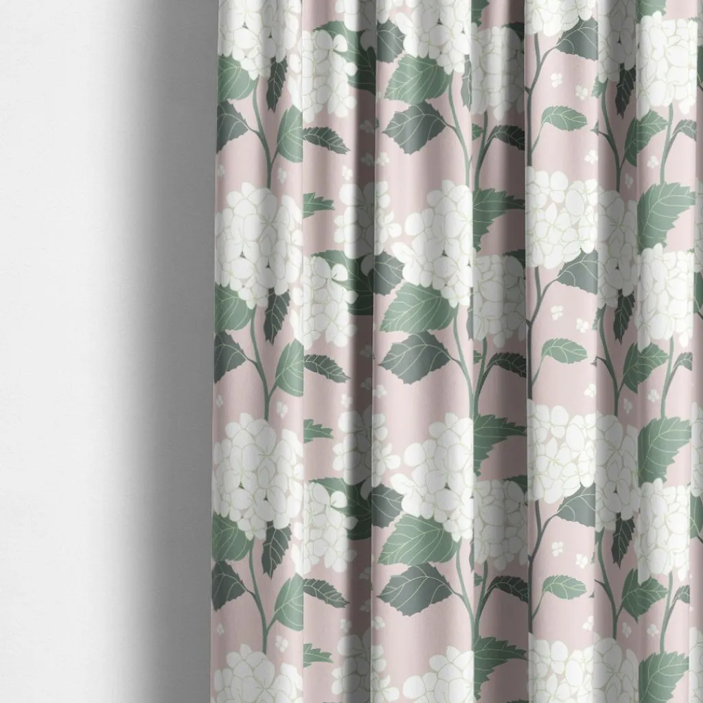 Gardintyger Mönstrade|Arvidssons Textil<Arvidssons textil Hortensia rosa tyg
