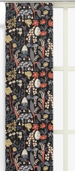 Panelgardiner<Arvidssons textil Här sover ingen björn mörkblå panelgardiner