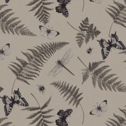 Gardintyger Mönstrade|Arvidssons Textil<Arvidssons textil Humlan beige linnelook tyg