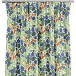 Gardiner Mönstrade<Arvidssons textil Husknuten blå gardiner