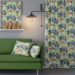 Gardiner Mönstrade<Arvidssons textil Husknuten blå gardiner