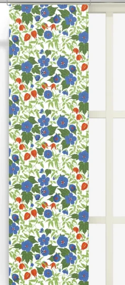 Panelgardiner<Arvidssons textil Husknuten blå panelgardiner