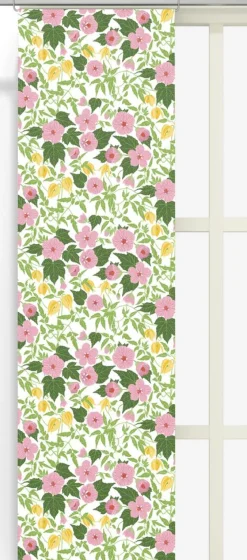 Panelgardiner<Arvidssons textil Husknuten rosa panelgardiner