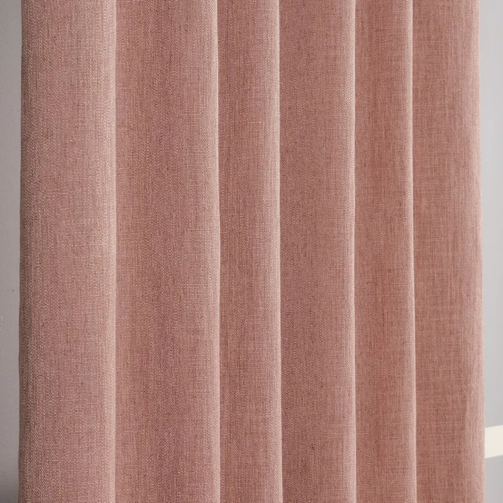 Gardiner Enfärgade<Redlunds James rosa gardiner – Modern linne-look med lyxigt fall
