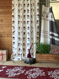 Gardintyger Mönstrade|Arvidssons Textil<Arvidssons textil Julian och co bård grå tyg