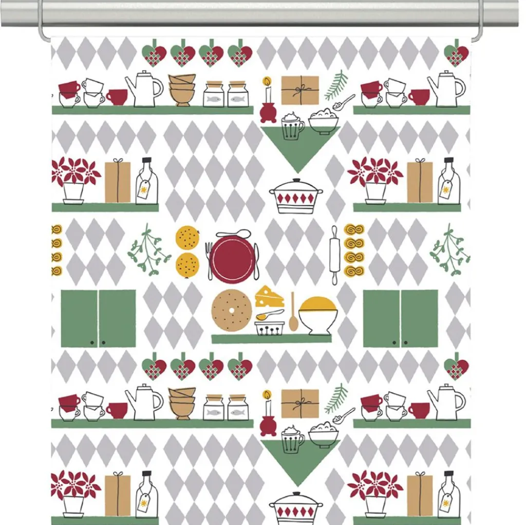 Julgardiner|Panelgardiner<Arvidssons textil Julköket panelgardiner