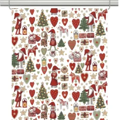 Julgardiner|Panelgardiner<Arvidssons textil Julstök vit panelgardiner