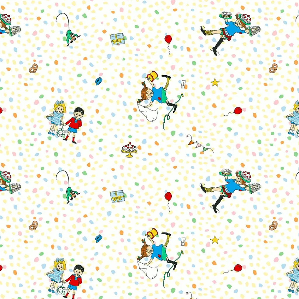 Gardinkappor Mönstrade<Arvidssons textil Kalas hos Pippi multi gardinkappa metervara