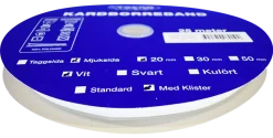 Kardborreband< Kardborreband mjuk klister vit 20mm - 25m rulle