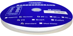 Kardborreband< Kardborreband mjuk vit 20mm - 25m rulle