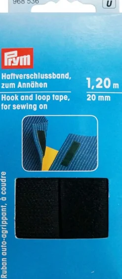 Kardborreband< Kardborreband svart 20mm - 1,2m