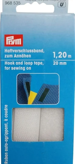 Kardborreband< Kardborreband vit 20mm - 1,2m