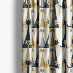 Gardintyger Mönstrade|Arvidssons Textil<Arvidssons textil Kitty beige-grå tyg med retro katter