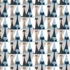 Gardintyger Mönstrade|Arvidssons Textil<Arvidssons textil Kitty blå tyg med retro katter
