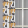 Panelgardiner<Arvidssons textil Kitty gul panelgardiner med retro katter