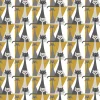 Gardintyger Mönstrade|Arvidssons Textil<Arvidssons textil Kitty gul tyg med retro katter