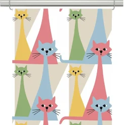 Panelgardiner<Arvidssons textil Kitty multi panelgardiner med retro katter