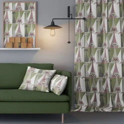 Gardintyger Mönstrade|Arvidssons Textil<Arvidssons textil Kitty rosa tyg med retro katter