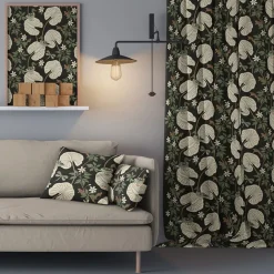 Gardintyger Mönstrade|Arvidssons Textil<Arvidssons textil Kärrleken svart tyg