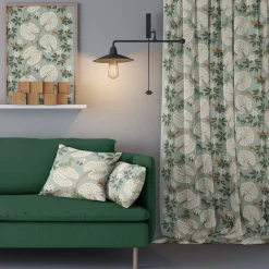 Gardintyger Mönstrade|Arvidssons Textil<Arvidssons textil Kärrleken turkos-grön tyg