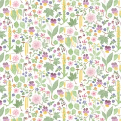 Gardintyger Mönstrade|Arvidssons Textil<Arvidssons textil Kungsljus multi – blommigt tyg med nordisk flora