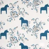 Gardintyger Mönstrade|Arvidssons Textil<Arvidssons textil Kurbits blå tyg med dalahästar