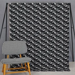 Mönstrade Möbeltyger<Arvidssons textil Kurbits mini svart-grå jacquardtyg med dalahästar