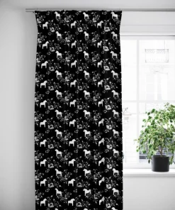 Gardiner Mönstrade<Arvidssons textil Kurbits svart-grå gardiner med dalahästar