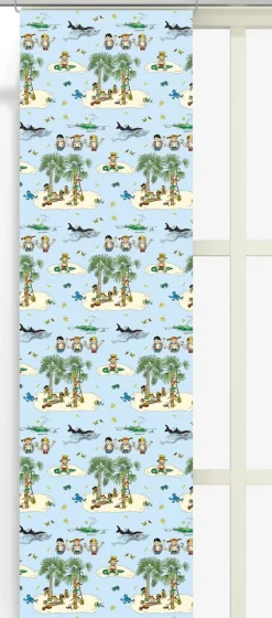 Panelgardiner<Arvidssons textil Kurrekurreduttön blå panelgardiner