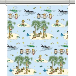 Panelgardiner<Arvidssons textil Kurrekurreduttön blå panelgardiner