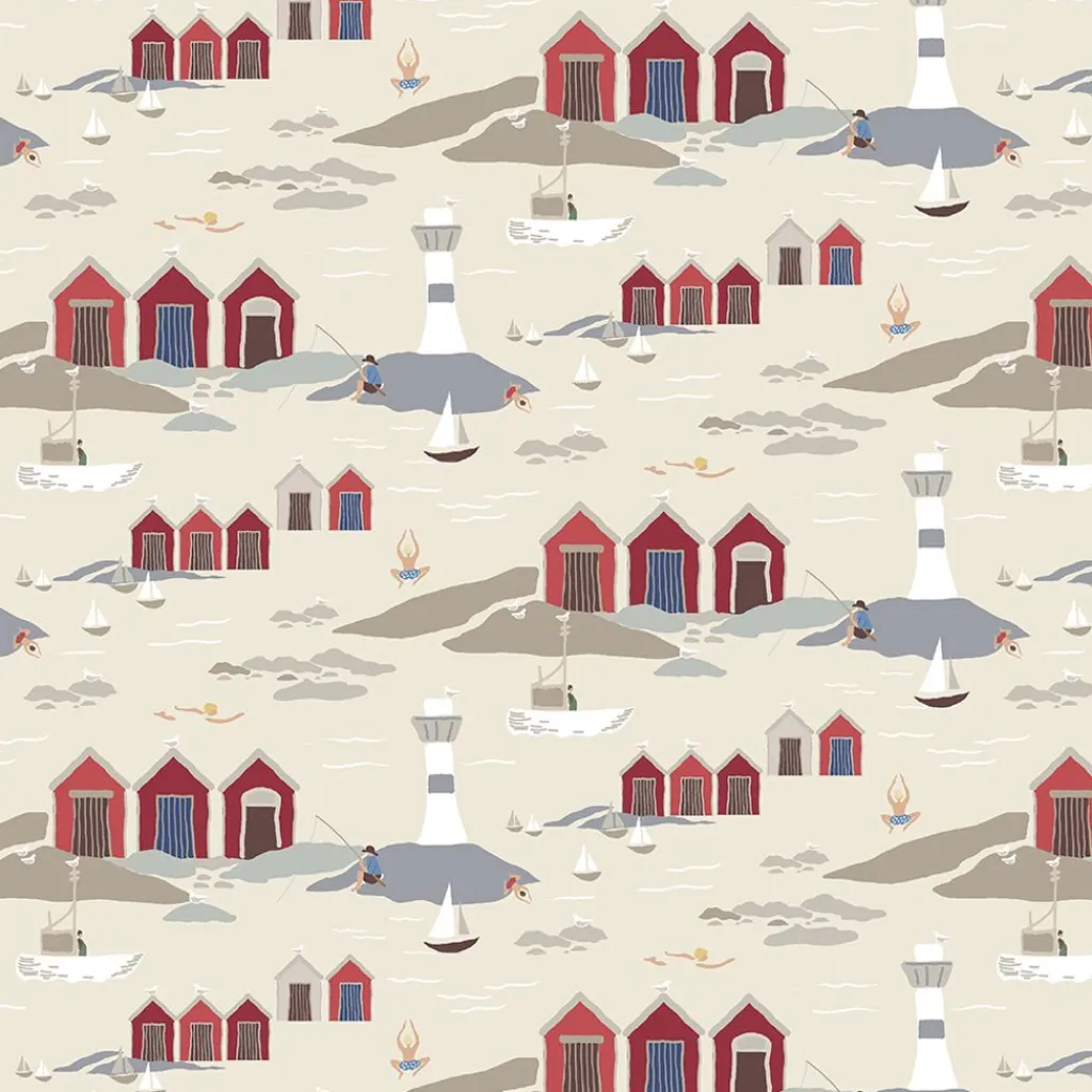 Gardintyger Mönstrade|Arvidssons Textil<Arvidssons textil Kust beige tyg