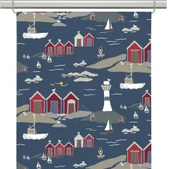 Panelgardiner<Arvidssons textil Kust blå panelgardiner