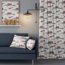 Gardiner Mönstrade<Arvidssons textil Kust offwhite gardiner