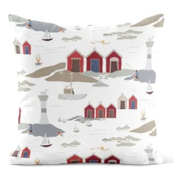 Mönstrade Kuddfodral<Arvidssons textil Kust offwhite kuddfodral