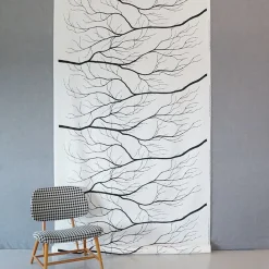 Gardintyger Mönstrade|Arvidssons Textil<Arvidssons textil Kvisten svart tyg