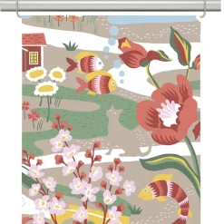 Panelgardiner<Arvidssons textil Landet bubblar orange-beige panelgardiner