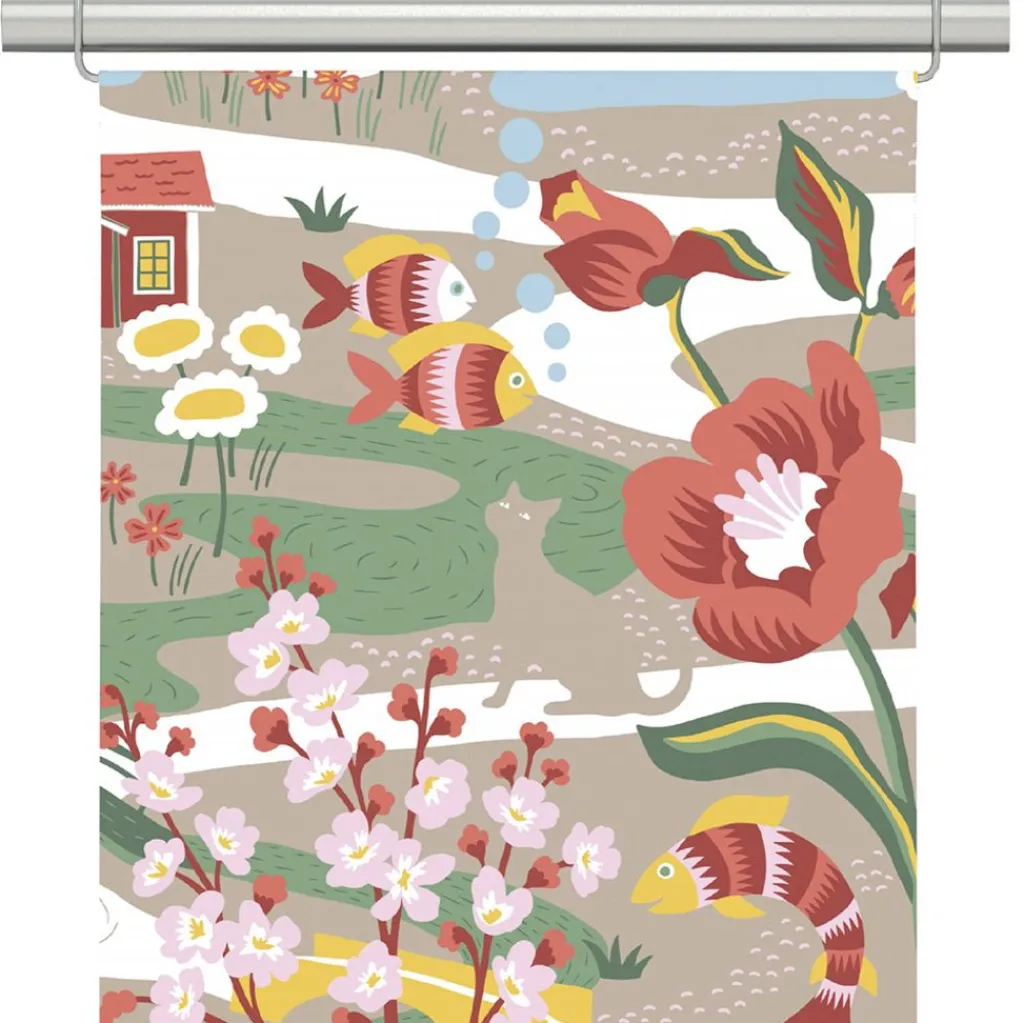 Panelgardiner<Arvidssons textil Landet bubblar orange-beige panelgardiner