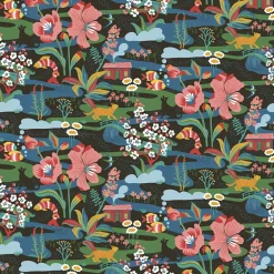 Gardintyger Mönstrade|Arvidssons Textil<Arvidssons textil Landet Bubblar svart-multi tyg