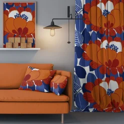 Gardintyger Mönstrade|Arvidssons Textil<Arvidssons textil Leia orange tyg