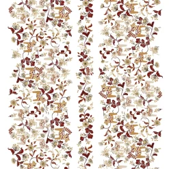 Gardintyger Mönstrade|Arvidssons Textil<Arvidssons textil Leksand Bård Vinröd Tyg med Traditionellt Dalahästtryck