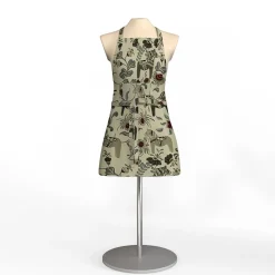 Förkläden<Arvidssons textil Leksand culla grön förkläde med ficka
