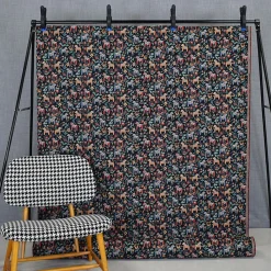 Blommiga Möbeltyger|Mönstrade Möbeltyger<Arvidssons textil Leksand mini svart jacquard