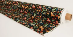 Gardintyger Mönstrade|Arvidssons Textil<Arvidssons textil Leksand mini svart tyg med traditionellt dalahästtryck